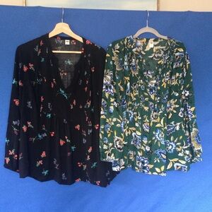 Pair of Old Navy Tunic Tops XL Rayon Floral Boho